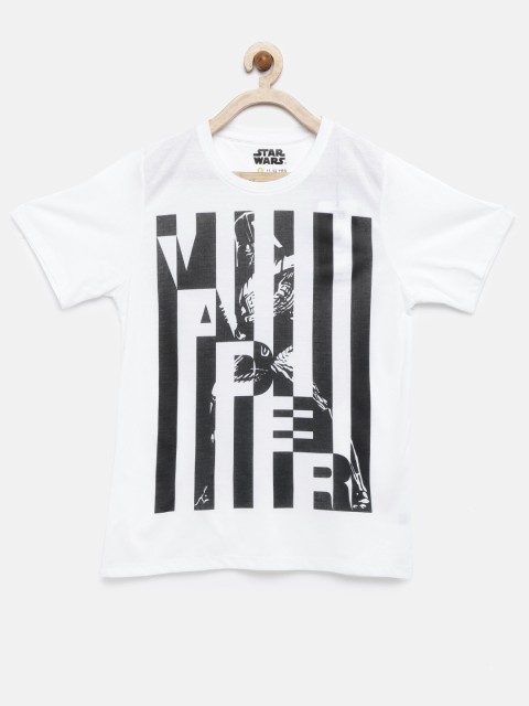 

YK Star Wars Boys White Printed Round Neck T-shirt