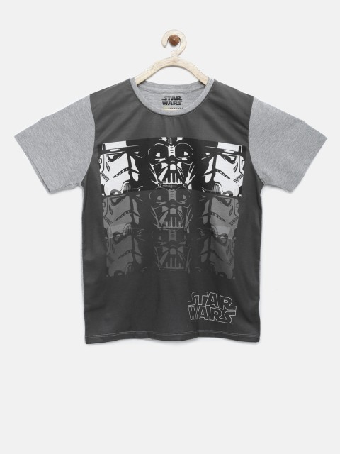 

YK Star Wars Boys Grey Printed Round Neck T-shirt