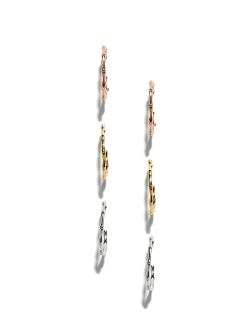 

Accessorize Set of 3 Circular Half-Hoop Earrings, Gold