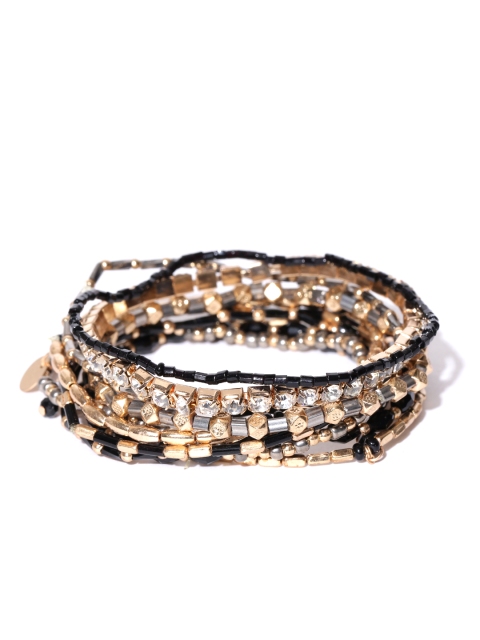 

Accessorize Set of 10 Elasticated Bracelets, Black