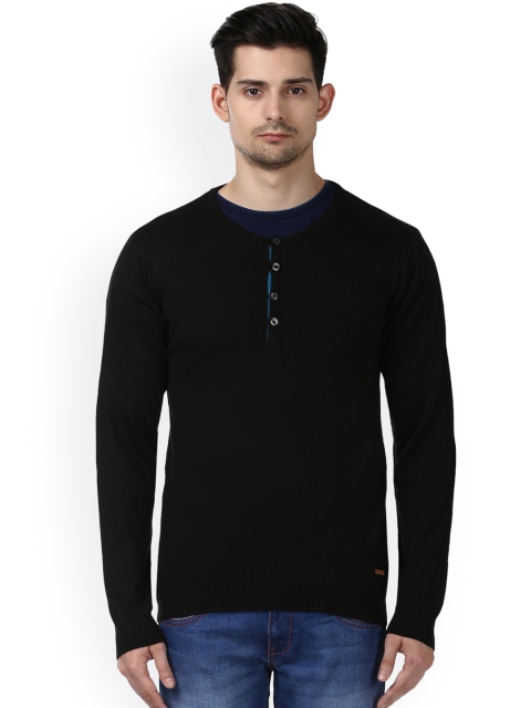 

Park Avenue Men Black Solid Pullover