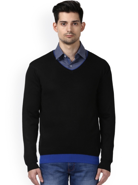 

Park Avenue Men Black Solid Pullover