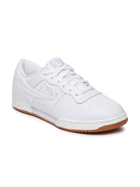 

FILA Men White Original Fitness Zipper Leather Sneakers