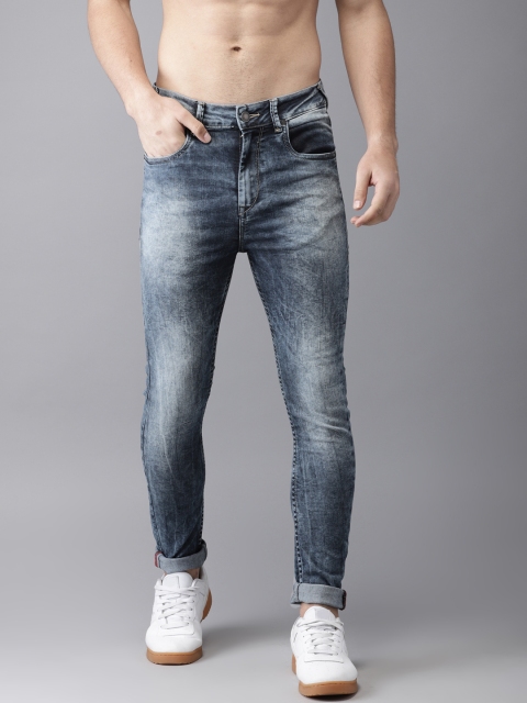 

Moda Rapido Men Blue Carrot Tapered Fit Mid-Rise Clean Look Stretchable Jeans