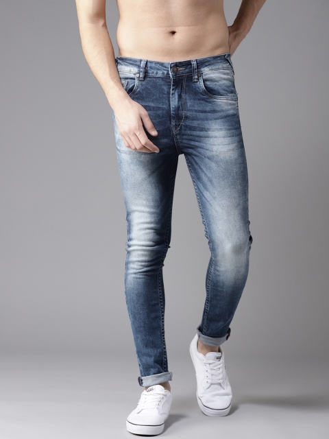 

Moda Rapido Men Blue Carrot Tapered Fit Mid-Rise Clean Look Stretchable Jeans