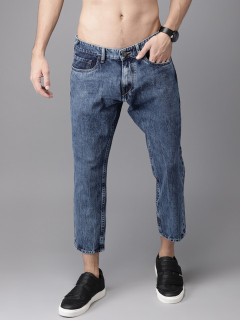 

Moda Rapido Men Blue Slim Fit Mid-Rise Cropped Clean Look Stretchable Jeans