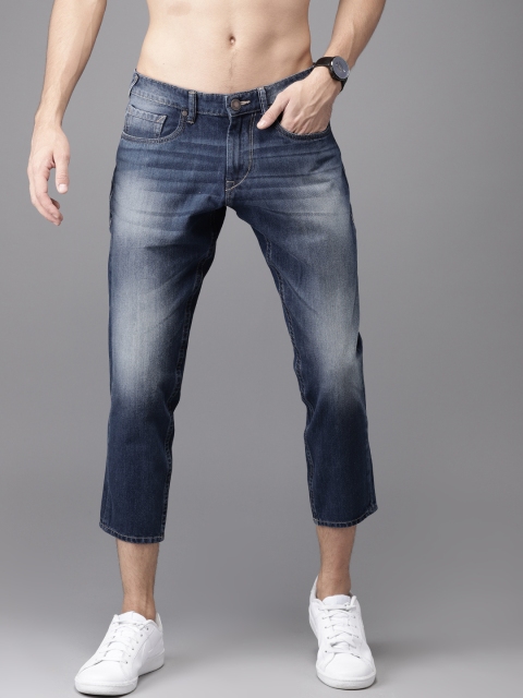 

Moda Rapido Men Blue Tapered Fit Mid-Rise Clean Look Stretchable Cropped Jeans