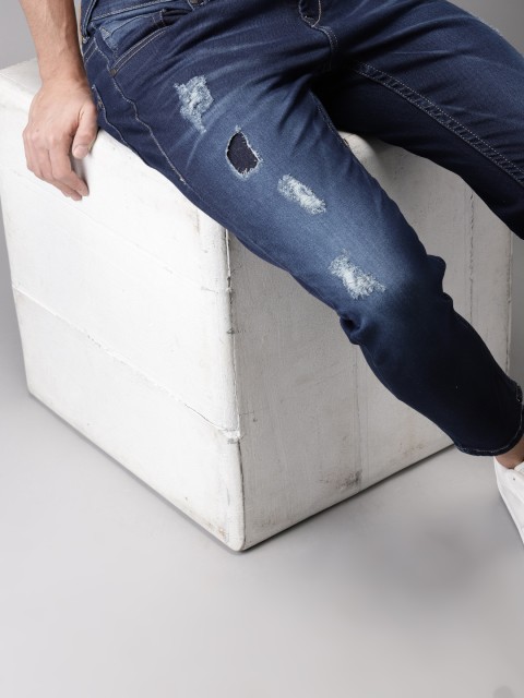 

Moda Rapido Men Blue Tapered Fit Cropped Mid-Rise Mildly Distressed Stretchable Jeans