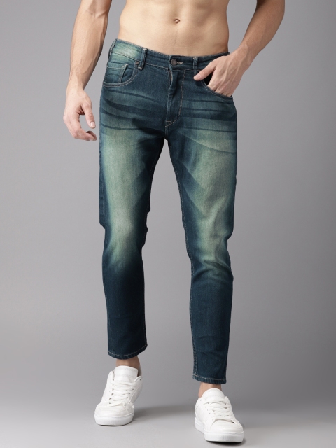 

Moda Rapido Men Blue & Green Slim Fit Cropped Mid-Rise Clean Look Jeans