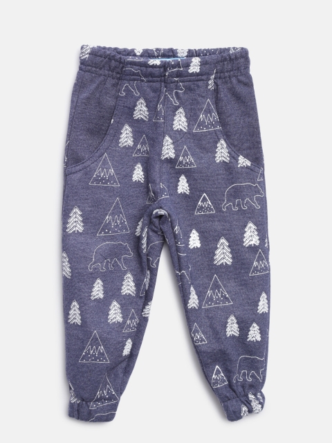 

Kid Studio Boys Navy Printed Joggers, Navy blue