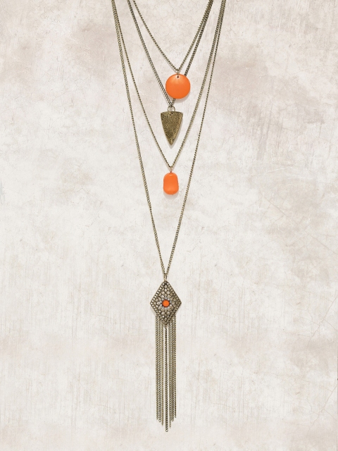 

Anouk Gold-Toned & Orange Metal Antique Necklace