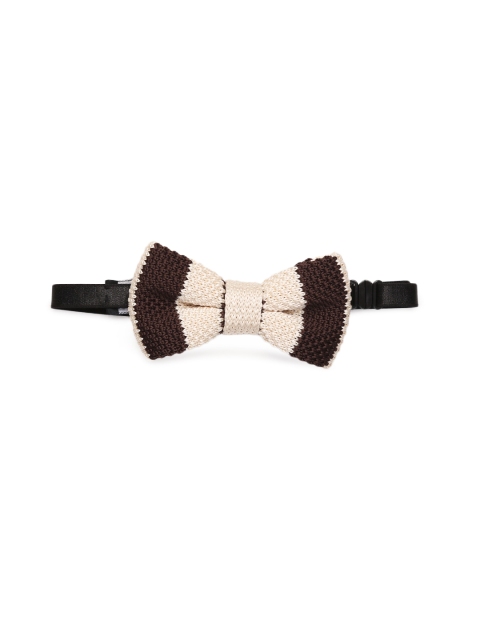 

The Bro Code Cream-Coloured & Brown Woven Design Bow Tie