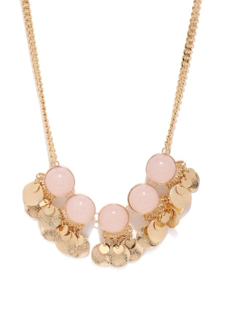 

DressBerry Gold-Toned & Peach-Coloured Beaded Necklace