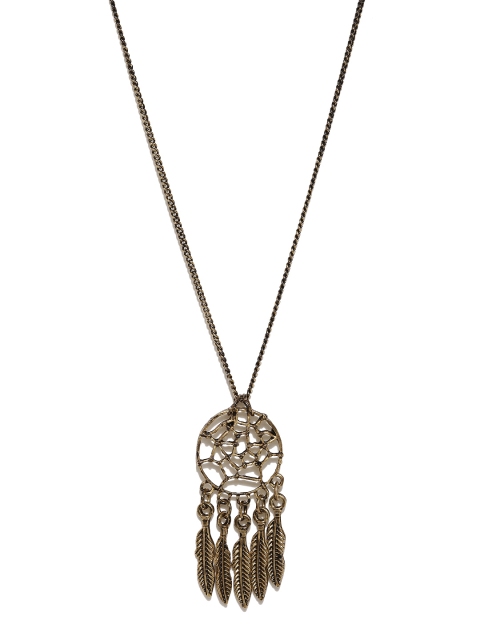 

DressBerry Gold-Toned Antique Dreamcatcher Necklace