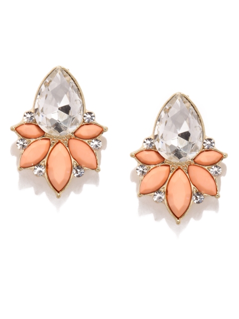 

DressBerry White & Peach-Coloured Teardrop Shaped Studs