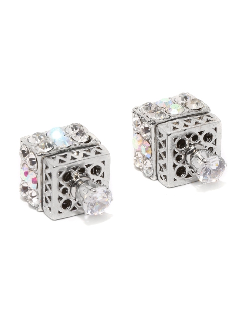 

DressBerry Silver-Toned Geometric Studs