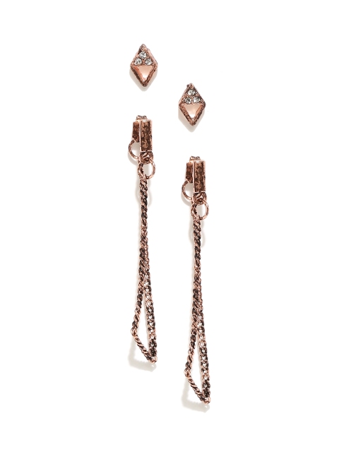

DressBerry Set of 2 Copper-Toned Earrings