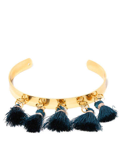 

DressBerry Gold-Toned & Blue Metal Cuff Bracelet