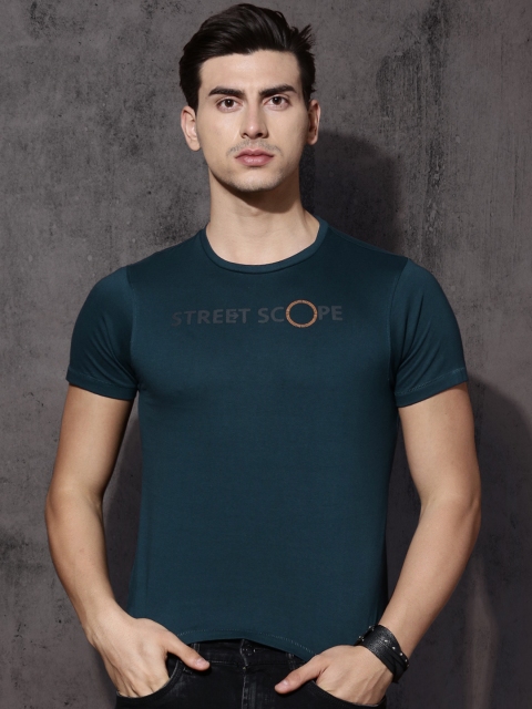 

Roadster Men Navy Blue Printed Round Neck T-shirt