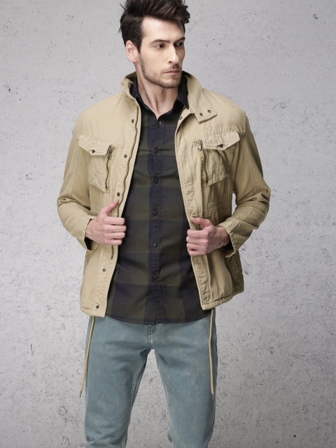 

Ecko Unltd Men Khaki Solid Tailored Jacket