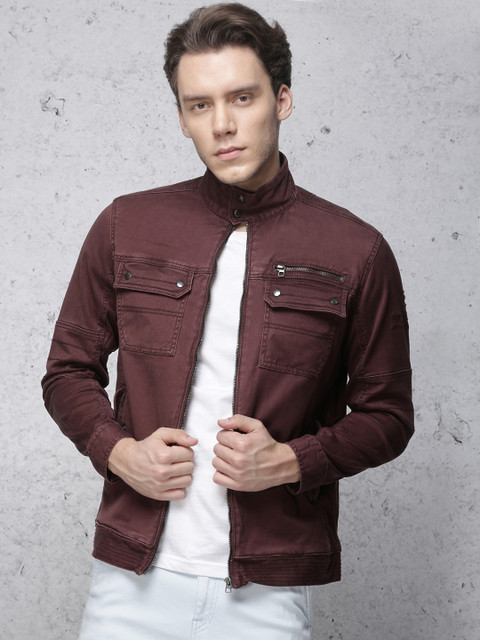 

Ecko Unltd Men Maroon Solid Tailored Jacket
