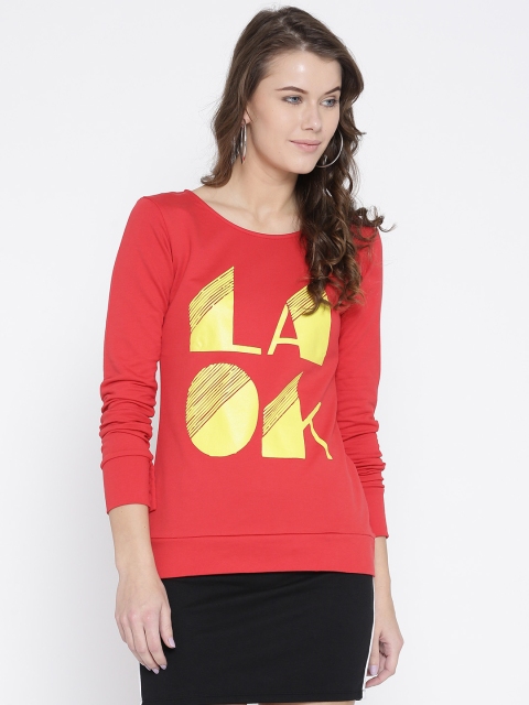 

Style Quotient Women Red Printed Sweatshirt