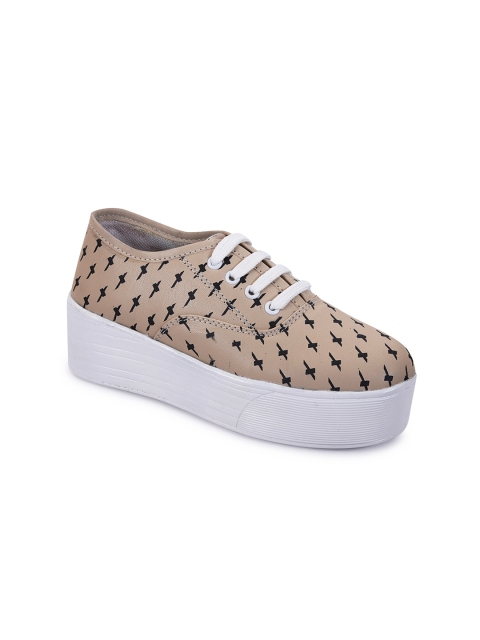 

meriggiare Women Beige Flatform Sneakers
