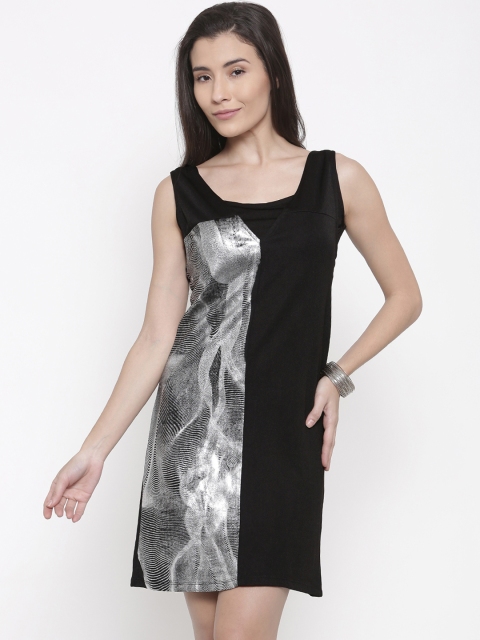 

Jealous 21 Women Black Colourblocked A-Line Dress