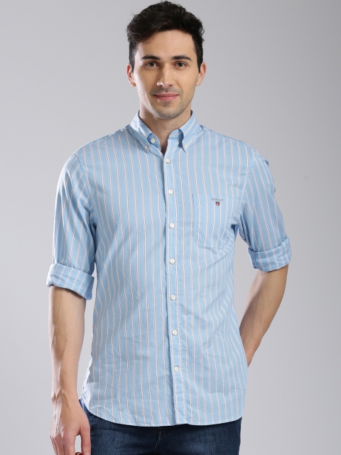 

GANT Blue & White Striped Regular Fit Casual Shirt