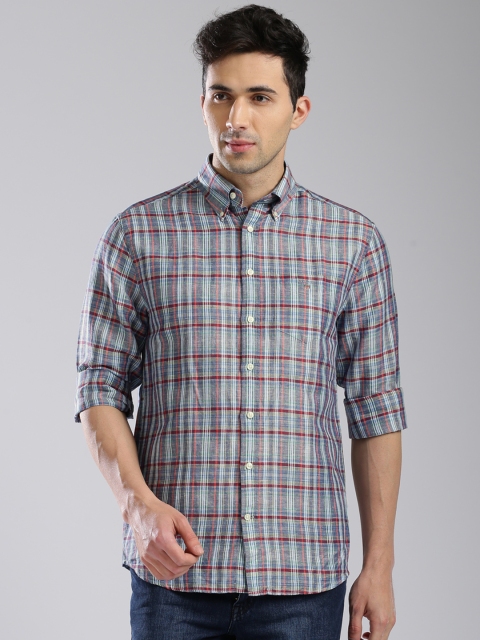 

GANT Blue & Grey Checked Regular Fit Casual Shirt