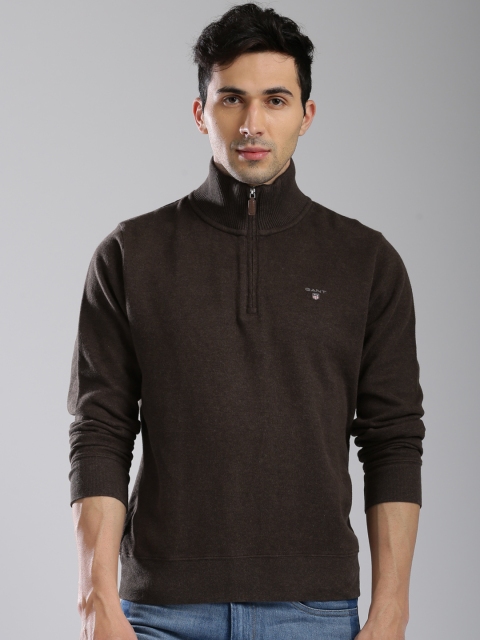 

GANT Men Brown Solid Sweatshirt