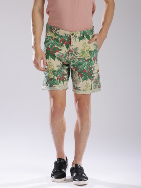 

GANT Men Beige Printed Regular Fit Cargo Shorts