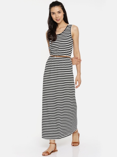 

U.S. Polo Assn. Women Black & White Solid Maxi Dress