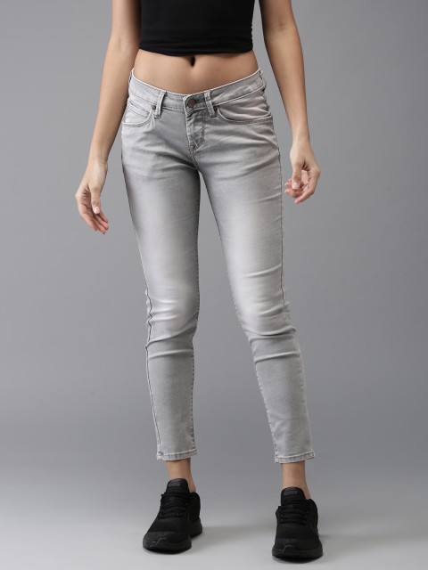 

HERE&NOW Women Grey Skinny Fit Mid-Rise Clean Look Stretchable Jeans