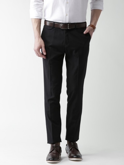 

INVICTUS Men Black Slim Fit Solid Formal Trousers