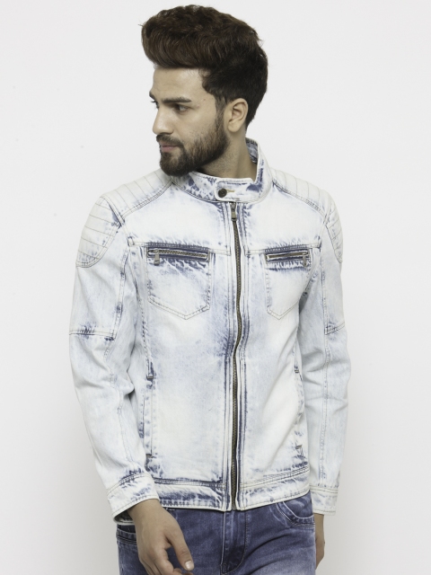 Monteil & Munero Men Blue Solid Denim Jacket available at myntra for Rs.3299