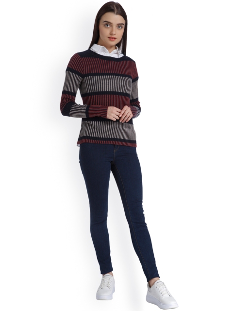 

Vero Moda Women Blue & Pink Striped Pullover