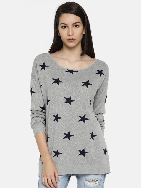 

Vero Moda Women Grey Printed Pullover