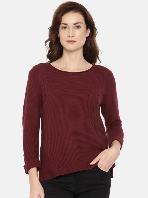 

Vero Moda Women Maroon Solid Sweatshirt