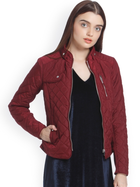 

Vero Moda Women Maroon Solid Quilted Jacket