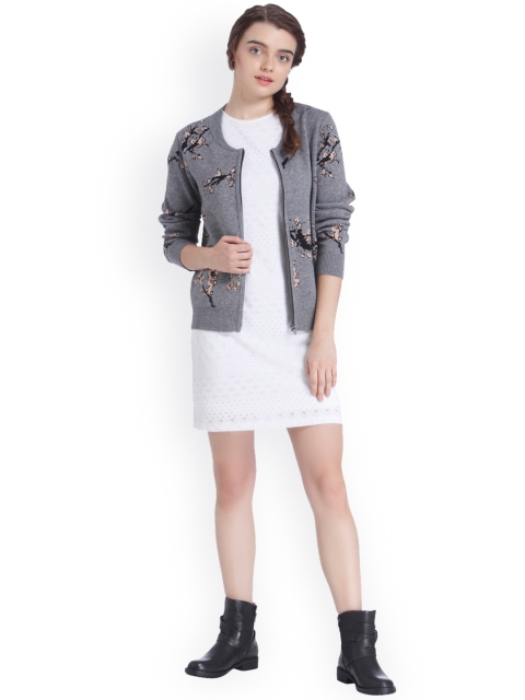 

Vero Moda Women Grey Self-Design Cardigan