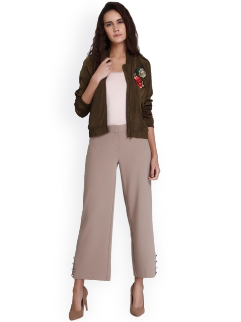

Vero Moda Women Olive Green Solid Bomber