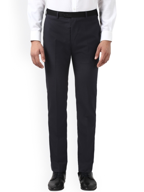 

Raymond Men Blue Slim Fit Solid Formal Trousers