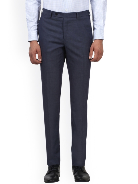 

Raymond Men Blue Slim Fit Solid Formal Trousers