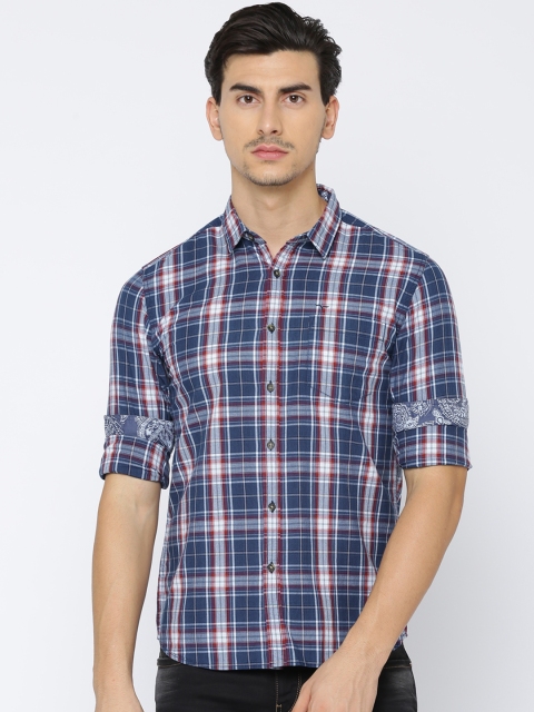 

Flying Machine Men Blue & Red Checked Smart Fit Casual Shirt
