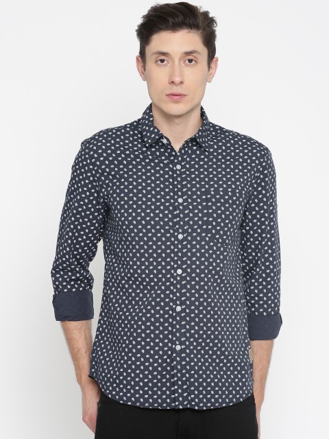 

Flying Machine Men Charcoal grey Smart Fit Printed Casual Shirt