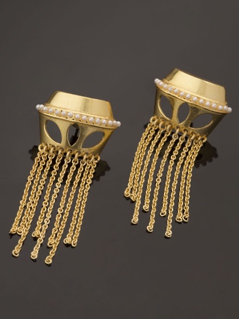 

Studio Voylla Jharokha Gold-Toned Classic Drop Earrings