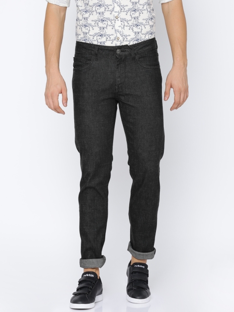 

Flying Machine Men Black Tapered Fit Mid-Rise Clean Look Stretchable Jeans