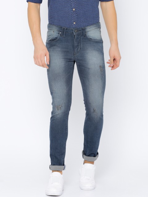 

Flying Machine Men Blue Skinny Fit Mid-Rise Mildly Distressed Stretchable Jeans