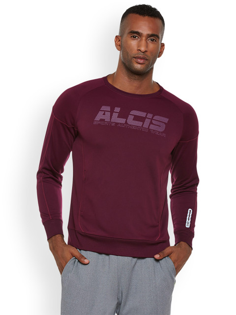 

Alcis Men Burgundy Printed Sweatshirt
